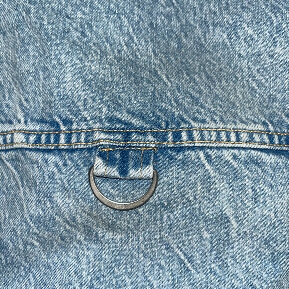 ALLSAINTS ALVA OVERSIZED BLUE DENIM VEST FRONT BUTTONS & LOGO BACK RING EUC  XS - Picture 9 of 13